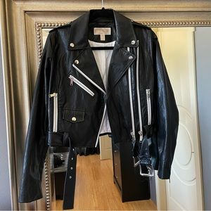 Michael Kors Black Leather Moto Jacket
